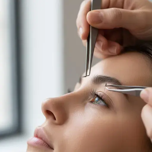 Antes e depois após o curso de lash designer