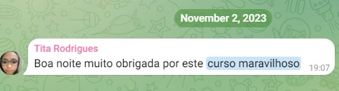 Depoimento complementar sobre os módulos do curso